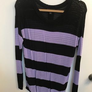 Large Black and Purple stripped sweater